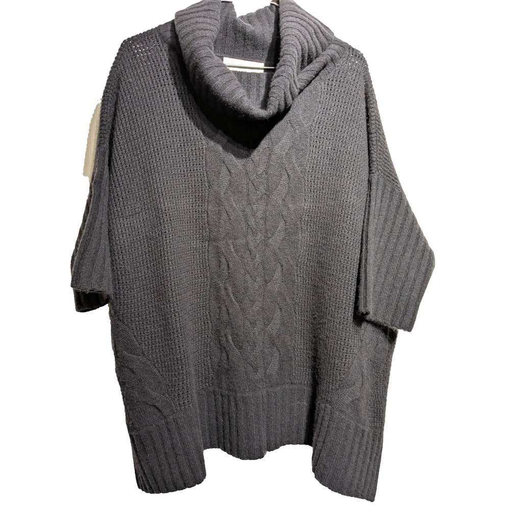 Design History Sweater Womens L Oversized Cashmere Cowl Poncho Cable Knit Waffle